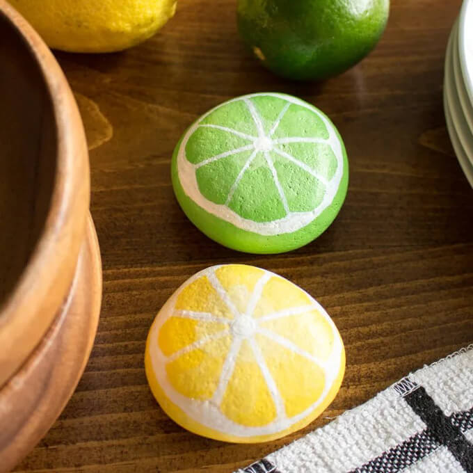 Citrus Painted Rocks